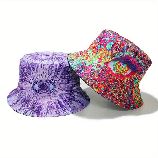Reversible Bucket Hat 3D Eye Design