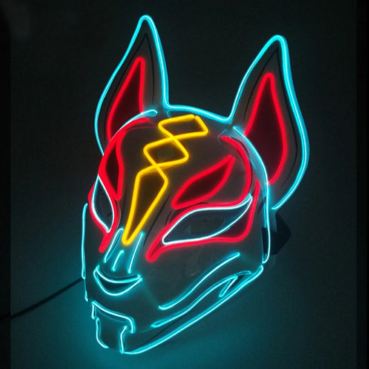 Colorful Light up Fox Face Mask LED