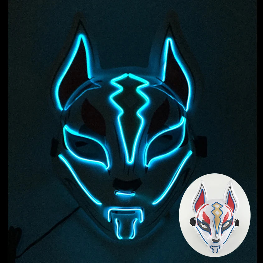 Colorful Light up Fox Face Mask LED