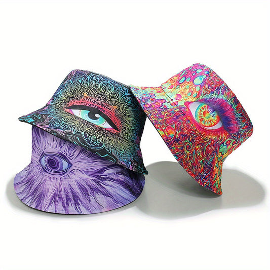 Reversible Bucket Hat 3D Eye Design