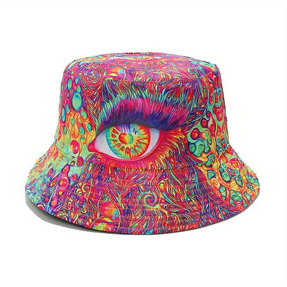Reversible Bucket Hat 3D Eye Design
