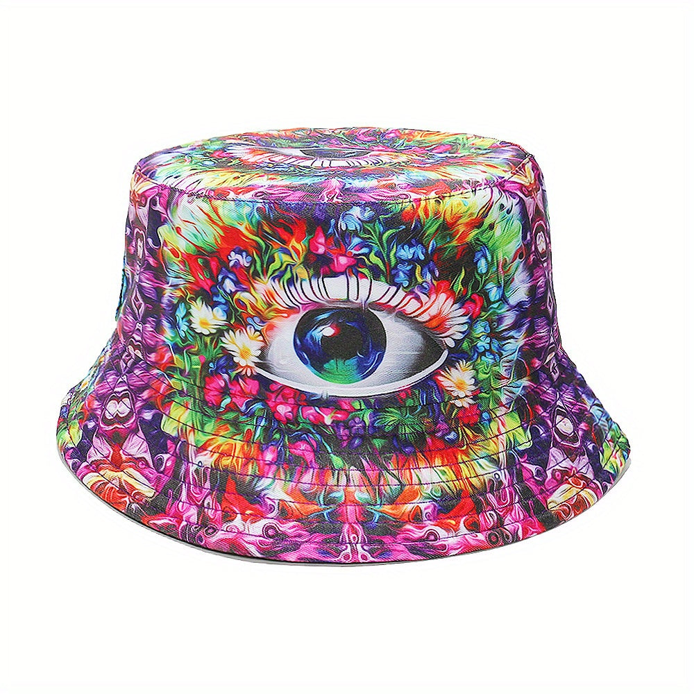 Reversible Bucket Hat 3D Eye Design