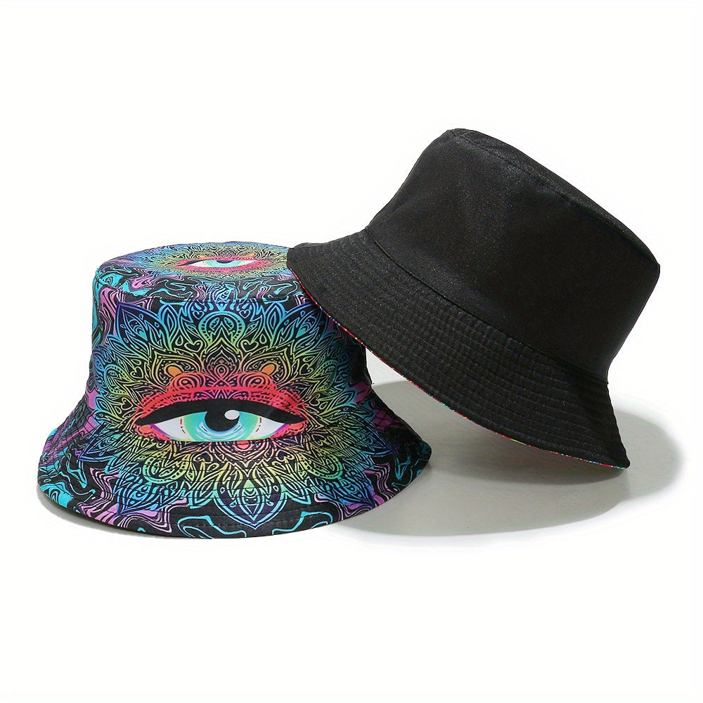 Reversible Bucket Hat 3D Eye Design