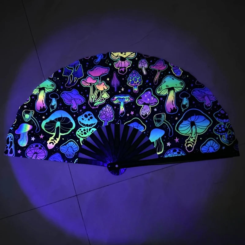 UV Ink Printing Fluorescent Effect Cloth Fan