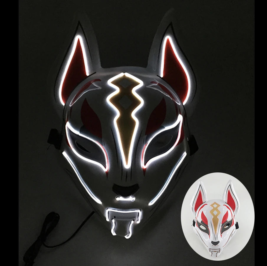 Colorful Light up Fox Face Mask LED