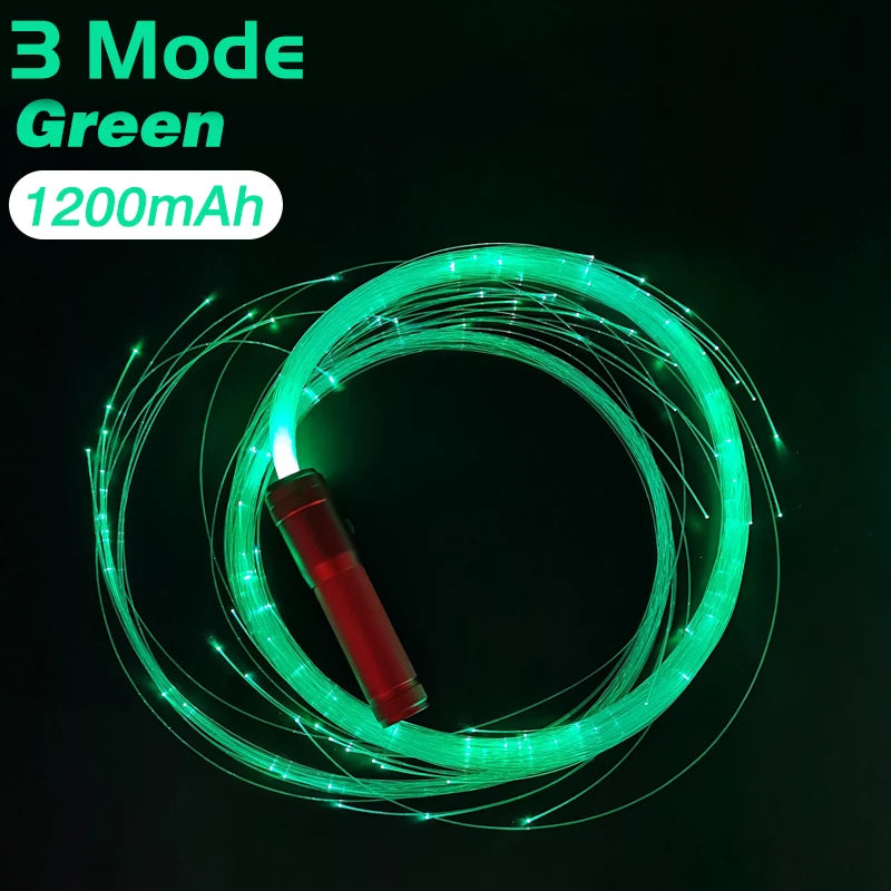 LED Fiber Optic Whip USB Rechargeable