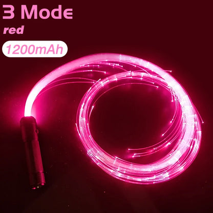 LED Fiber Optic Whip USB Rechargeable