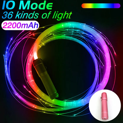 LED Fiber Optic Whip USB Rechargeable