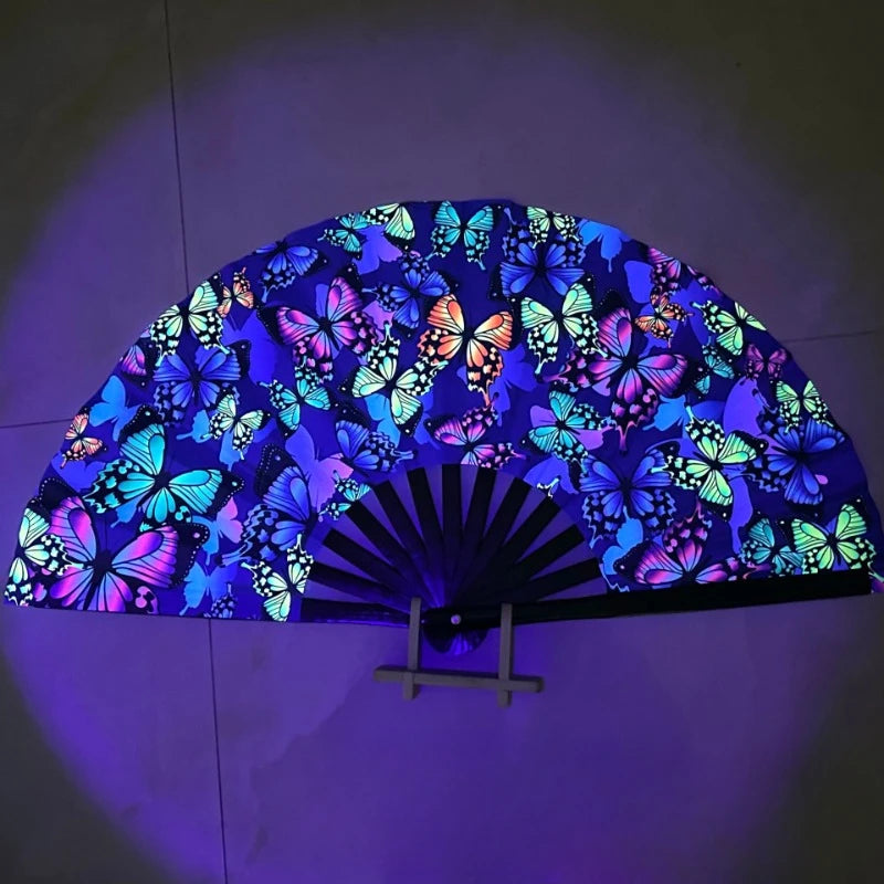 UV Ink Printing Fluorescent Effect Cloth Fan