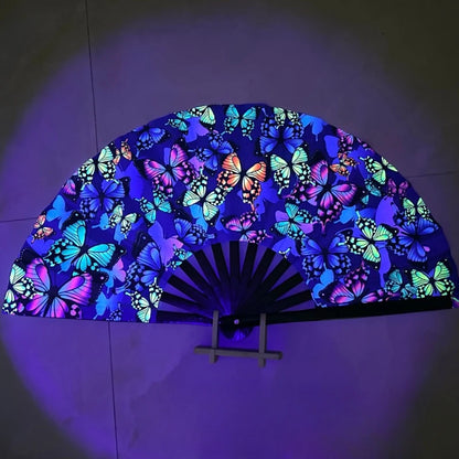 UV Ink Printing Fluorescent Effect Cloth Fan