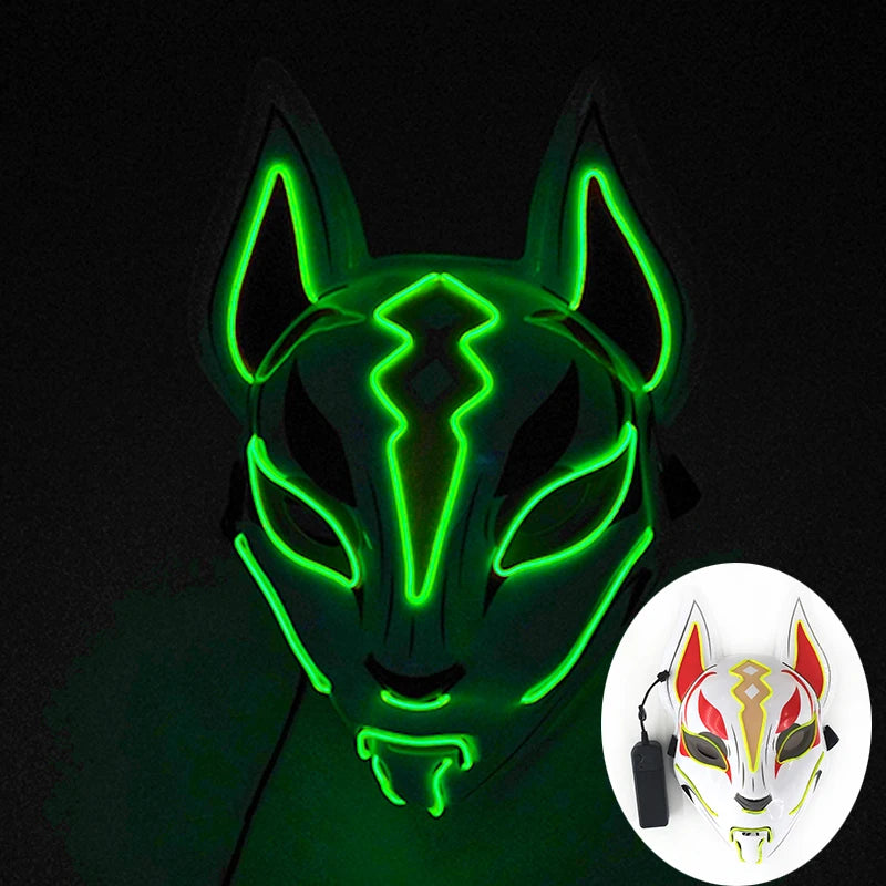 Colorful Light up Fox Face Mask LED
