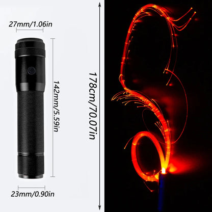 LED Fiber Optic Whip USB Rechargeable
