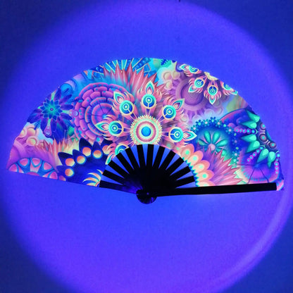 UV Ink Printing Fluorescent Effect Cloth Fan