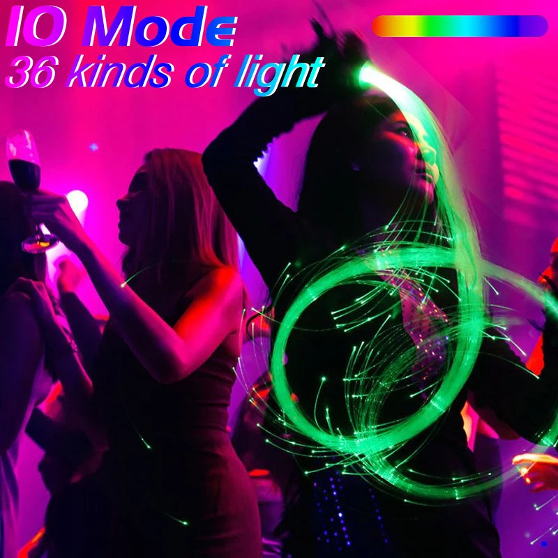 LED Fiber Optic Whip USB Rechargeable