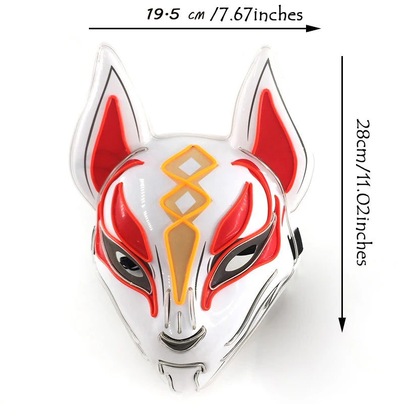 Colorful Light up Fox Face Mask LED
