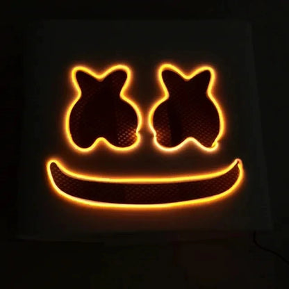 LED Neon Marshmallow Mask