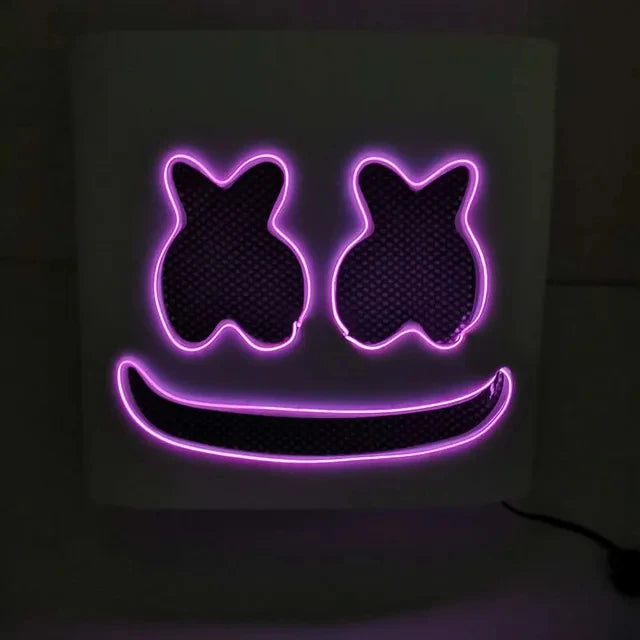 LED Neon Marshmallow Mask