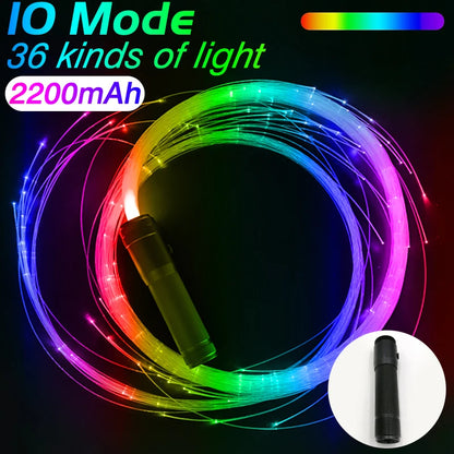 LED Fiber Optic Whip USB Rechargeable