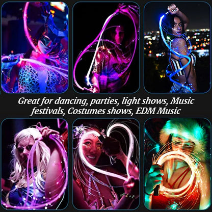 LED Fiber Optic Whip USB Rechargeable
