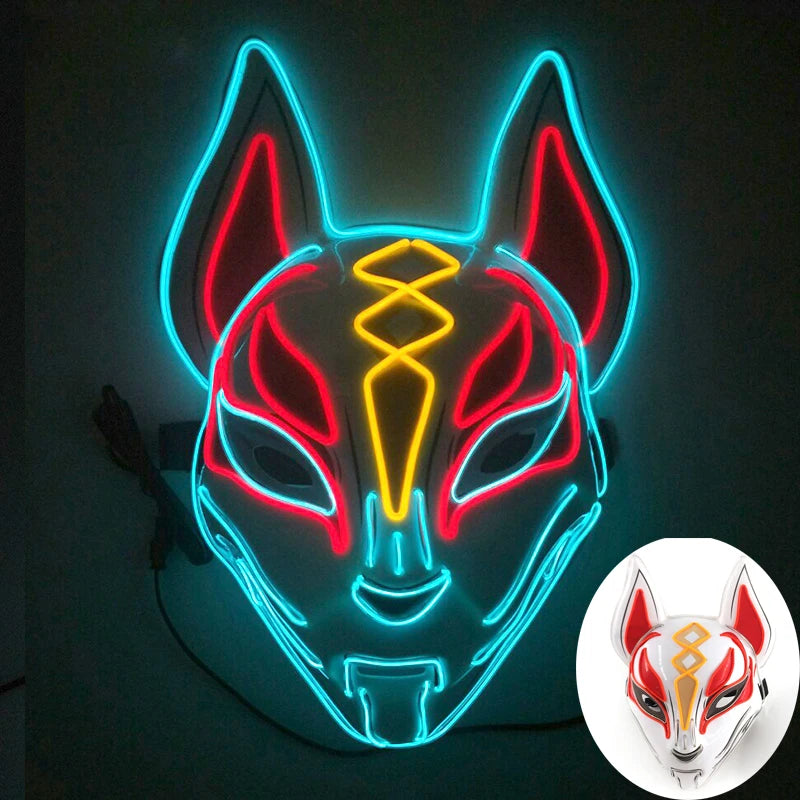 Colorful Light up Fox Face Mask LED