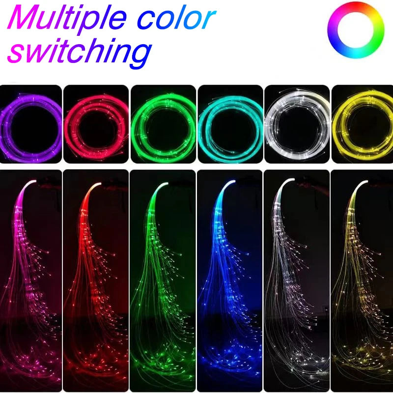 LED Fiber Optic Whip USB Rechargeable