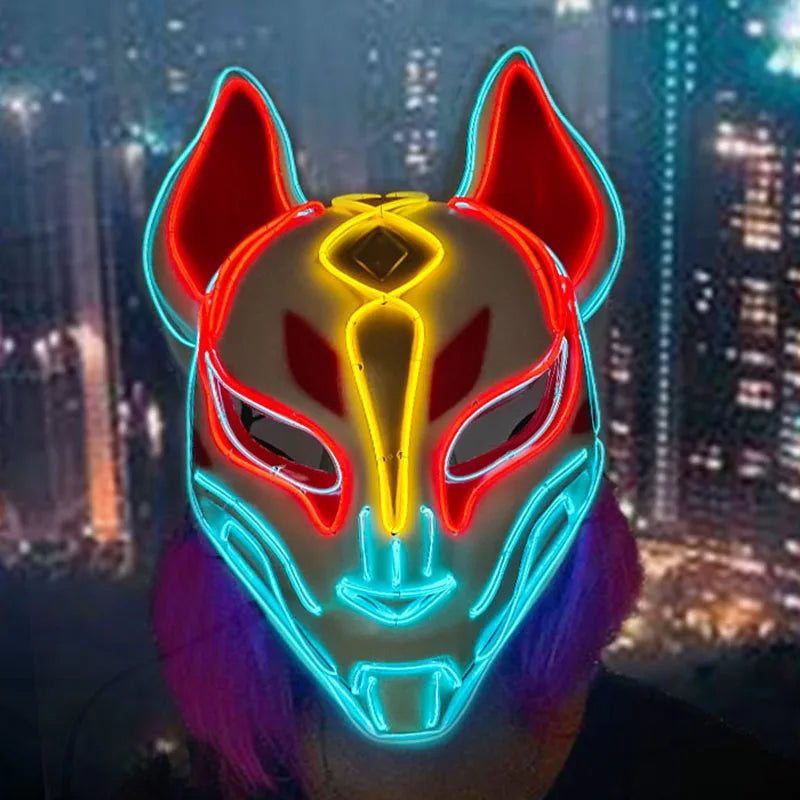 Colorful Light up Fox Face Mask LED