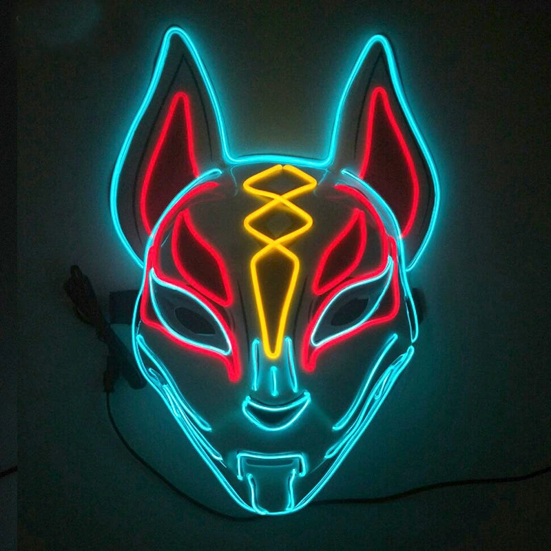Colorful Light up Fox Face Mask LED