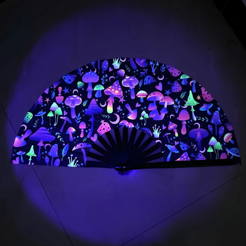 UV Ink Printing Fluorescent Effect Cloth Fan