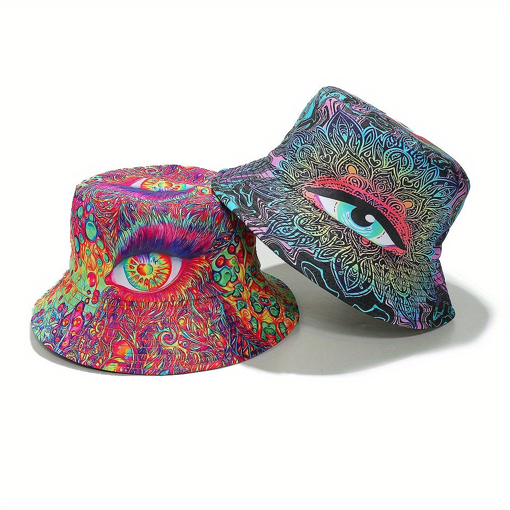 Reversible Bucket Hat 3D Eye Design